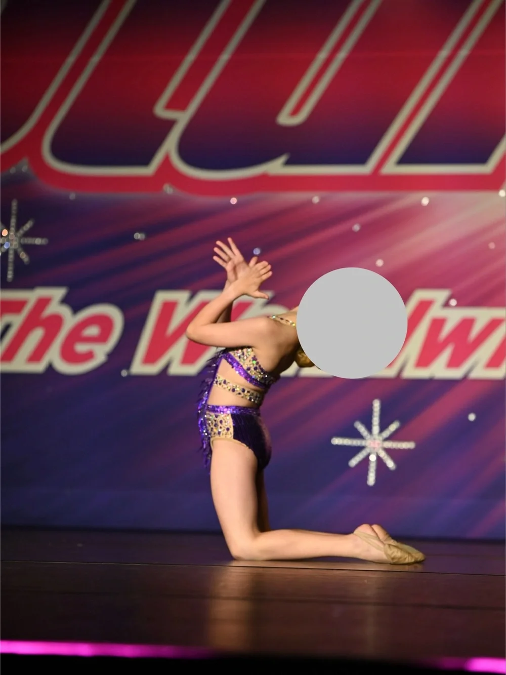 Kids Purple Sequin Dance Costume - 8-9 year old